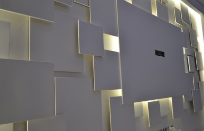 3D tv sadrokartónová stena Artgips
